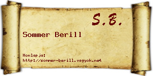 Sommer Berill névjegykártya